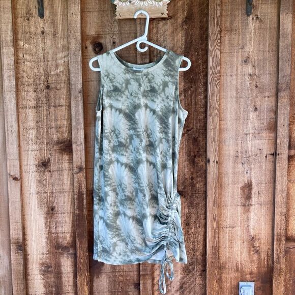 Como Blu Basic Sleeveless Knit Dress with Side Ruching Detail - Picture 2 of 9